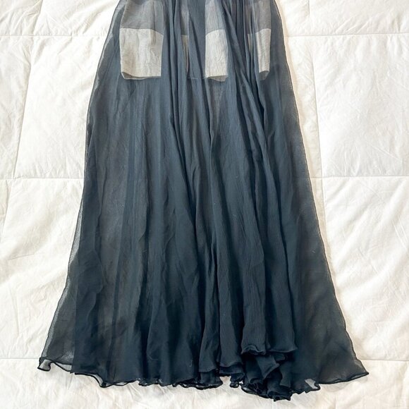 BCBGMAXAZRIA Alai Black Silk Bandage Illusion Mesh Maxi Dress Sleeveless Size S - Picture 10 of 12